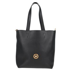 Versace Medusa Tote Leather Black Leather Tote Bag Bag